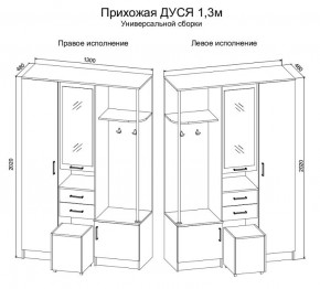 Прихожая Дуся 1.3 УНИ (Дуб Бунратти/Белый Бриллиант) в Краснокамске - krasnokamsk.mebel24.online | фото 2