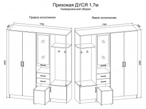 Прихожая Дуся 1.7 УНИ (Дуб Бунратти/Белый Бриллиант) в Краснокамске - krasnokamsk.mebel24.online | фото 2