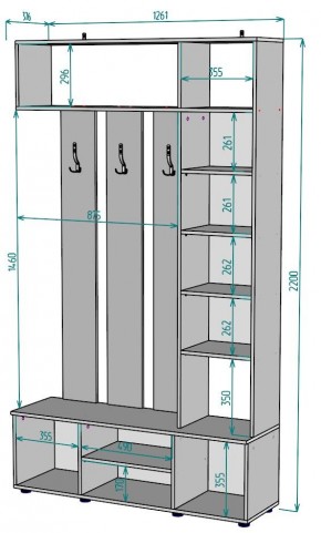 Прихожая с зеркалом V19_M в Краснокамске - krasnokamsk.mebel24.online | фото 2