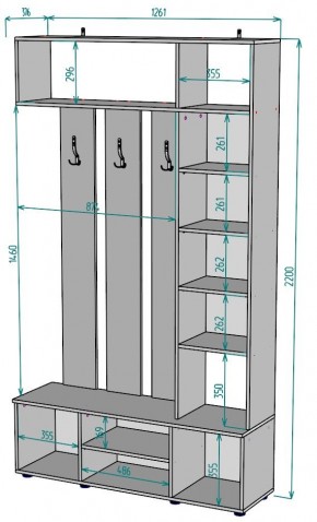 Прихожая с зеркалом V20_M в Краснокамске - krasnokamsk.mebel24.online | фото 2