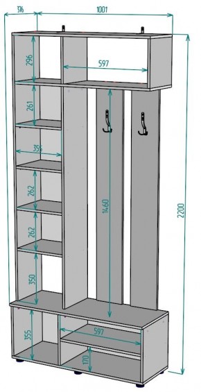 Прихожая с зеркалом V25_M в Краснокамске - krasnokamsk.mebel24.online | фото 2