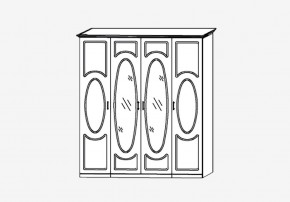 Прованс-2 Шкаф 4-х дверный с 2 зеркалами (Бежевый/Текстура белая платиной золото) в Краснокамске - krasnokamsk.mebel24.online | фото 2