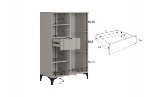 РИЧ Комод 2 со стеклом в Краснокамске - krasnokamsk.mebel24.online | фото 3
