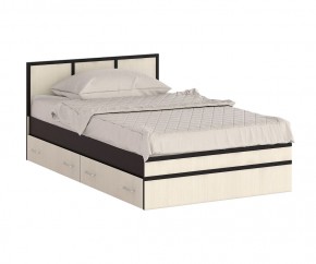 Сакура Кровать с ящиками 1200, цвет венге/дуб лоредо, ШхГхВ 123,5х203,5х80 см., сп.м. 1200х2000 мм., без матраса, основание есть, универсальная сборка в Краснокамске - krasnokamsk.mebel24.online | фото 4