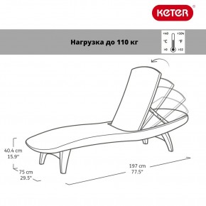 Шезлонг Пацифик (Pacific) графит в Краснокамске - krasnokamsk.mebel24.online | фото 2