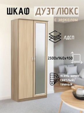 Шкаф 2-х створчатый Дуэт Люкс с зеркалом в Краснокамске - krasnokamsk.mebel24.online | фото 4
