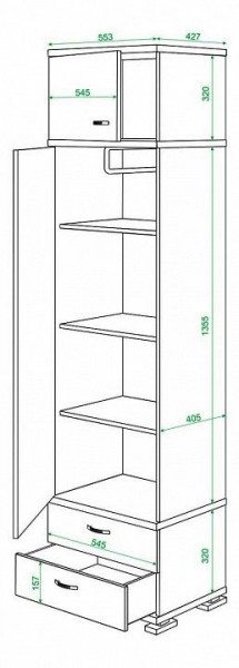 Шкаф платяной Домино КС-10 в Краснокамске - krasnokamsk.mebel24.online | фото 3