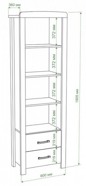 Шкаф книжный Бартоло ВТД-СФ в Краснокамске - krasnokamsk.mebel24.online | фото 2