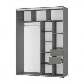 Шкаф-купе Крафт-6 1.6 м ШКК-06 (графит) в Краснокамске - krasnokamsk.mebel24.online | фото 2