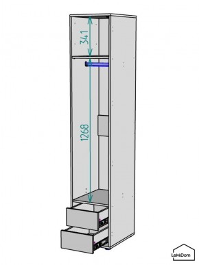 Шкаф Linnea MHR-1PO-3 2050х400х510 (Белый-М 11.1.2) в Краснокамске - krasnokamsk.mebel24.online | фото 3