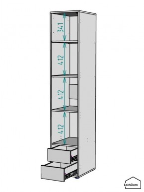 Шкаф Linnea MHR-1PO-4 2050х400х510 (Белый-М 11.1.2) в Краснокамске - krasnokamsk.mebel24.online | фото 3