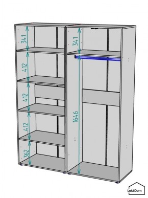 Шкаф Linnea MHR-4PO-1 2050х1600х510 (Белый-М 11.1.2) в Краснокамске - krasnokamsk.mebel24.online | фото 3