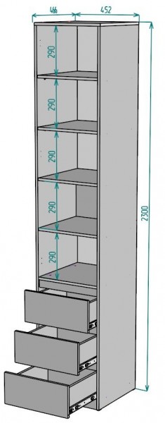 Шкаф Мальта H160 в Краснокамске - krasnokamsk.mebel24.online | фото 2