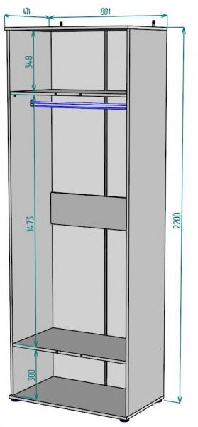 Шкаф Ольга H58 в Краснокамске - krasnokamsk.mebel24.online | фото 2