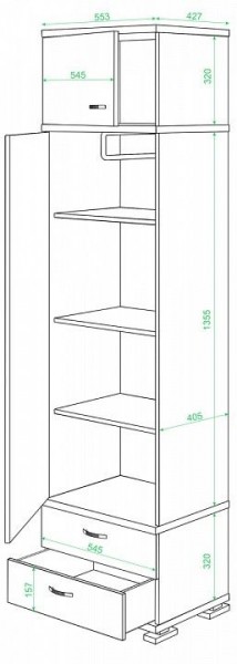 Шкаф платяной КС-10 в Краснокамске - krasnokamsk.mebel24.online | фото 2