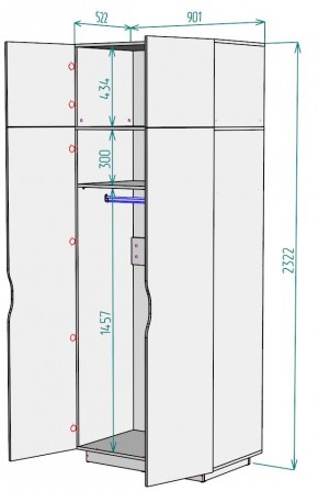 Шкаф "Аврора (H36)" в Краснокамске - krasnokamsk.mebel24.online | фото 2