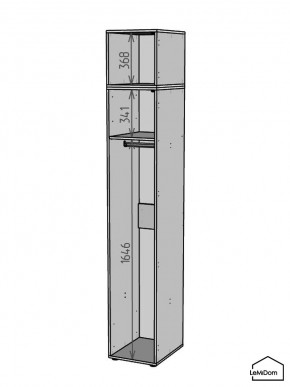 Шкаф с антресолью Linnea MHR-1A-1 2450х400х510 (ДВ-М 11.1.25) в Краснокамске - krasnokamsk.mebel24.online | фото 3