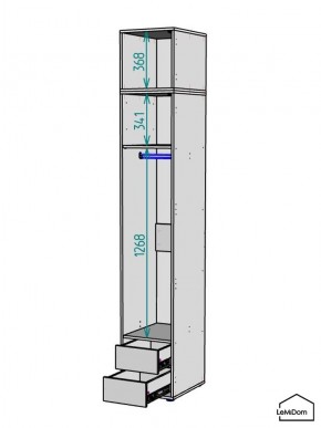 Шкаф с антресолью Linnea MHR-1A-3 2450х400х510 (ДВ-М 11.1.25) в Краснокамске - krasnokamsk.mebel24.online | фото 3