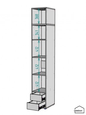 Шкаф с антресолью Linnea MHR-1A-4 2450х400х510 (Белый-М 11.1.1) в Краснокамске - krasnokamsk.mebel24.online | фото 3