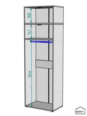 Шкаф с антресолью Linnea MHR-2A-1 2450х800х510 (Графит-М 11.1.25) в Краснокамске - krasnokamsk.mebel24.online | фото 3