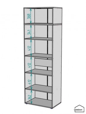 Шкаф с антресолью Linnea MHR-2A-2 2450х800х510 (Графит-М 11.1.25) в Краснокамске - krasnokamsk.mebel24.online | фото 3