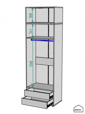 Шкаф с антресолью Linnea MHR-2A-3 2450х800х510 (ДВ-М 11.1.25) в Краснокамске - krasnokamsk.mebel24.online | фото 3