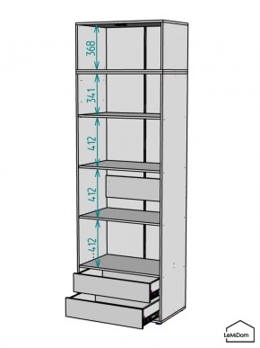 Шкаф с антресолью Linnea MHR-2A-4 2450х800х510 (Графит-М 11.1.25) в Краснокамске - krasnokamsk.mebel24.online | фото 3