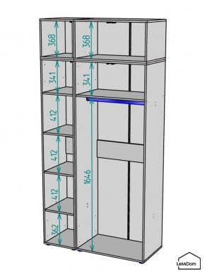 Шкаф с антресолью Linnea MHR-3POA-1 2450х1200х510 (Белый-М 11.1.2) в Краснокамске - krasnokamsk.mebel24.online | фото 3