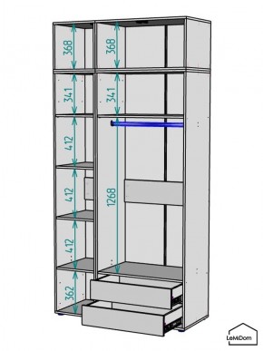 Шкаф с антресолью Linnea MHR-3POA-2 2450х1200х510 (Белый-М 11.1.2) в Краснокамске - krasnokamsk.mebel24.online | фото 3