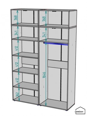 Шкаф с антресолью Linnea MHR-4A-1 2450х1600х510 (ДВ-М 11.1.25) в Краснокамске - krasnokamsk.mebel24.online | фото 3