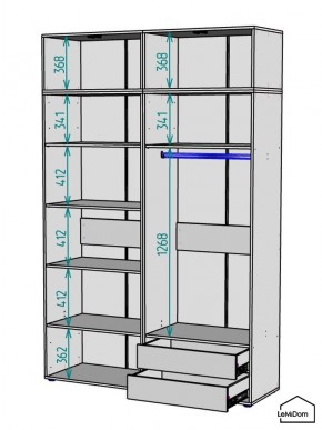 Шкаф с антресолью Linnea MHR-4A-2 2450х1600х510 (Белый-М 11.1.2) в Краснокамске - krasnokamsk.mebel24.online | фото 2