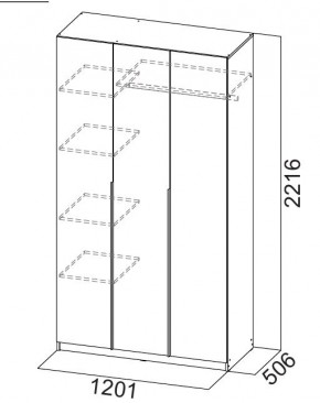 Шкаф ШК-5 (1200) Меланж в Краснокамске - krasnokamsk.mebel24.online | фото 5