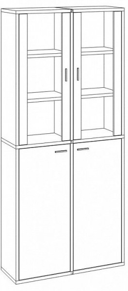 Шкаф-витрина Домино СУ(ш2в2)+2ФС+2ФГ в Краснокамске - krasnokamsk.mebel24.online | фото 2