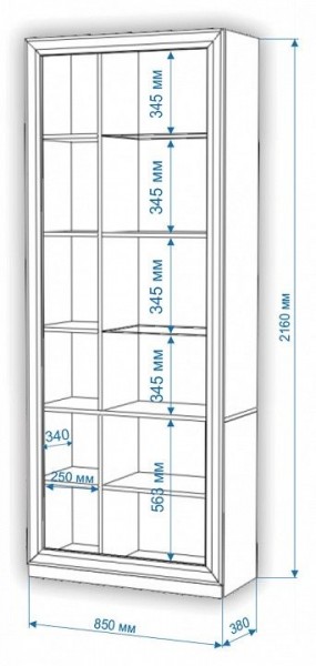 Шкаф-витрина Нобиле ШВтВ-ФСД-БЯН в Краснокамске - krasnokamsk.mebel24.online | фото 3