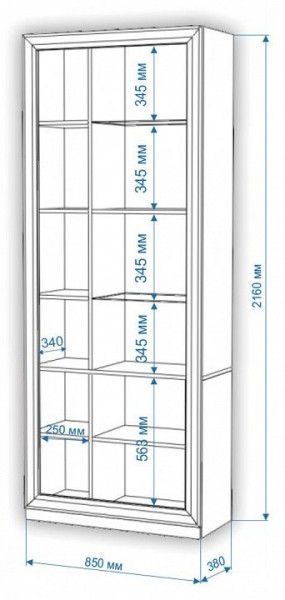 Шкаф-витрина Нобиле ШВтВ-ФСД-ФГК в Краснокамске - krasnokamsk.mebel24.online | фото 3