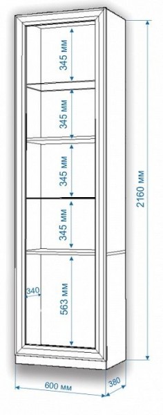 Шкаф-витрина Нобиле ВтВ-ФСД-ФГК в Краснокамске - krasnokamsk.mebel24.online | фото 2