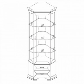 Шкаф-витрина угловой Сиена в Краснокамске - krasnokamsk.mebel24.online | фото 2