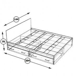 Стандарт Кровать с ящиками 1400, цвет дуб сонома, ШхГхВ 143,5х203,5х70 см., сп.м. 1400х2000 мм., без матраса, основание есть в Краснокамске - krasnokamsk.mebel24.online | фото 6