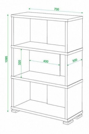 Стеллаж книжный Домино нельсон СБ-10_3 в Краснокамске - krasnokamsk.mebel24.online | фото 2