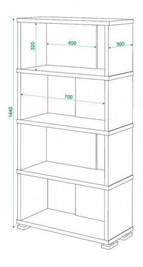 Стеллаж книжный Домино нельсон СБ-10_4 в Краснокамске - krasnokamsk.mebel24.online | фото 2