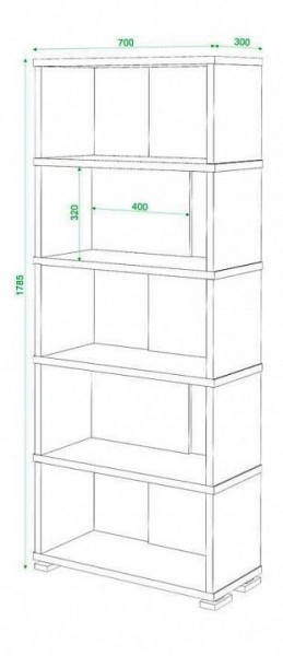 Стеллаж книжный Домино нельсон СБ-10_5 в Краснокамске - krasnokamsk.mebel24.online | фото 2