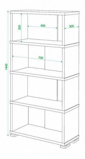 Стеллаж книжный Домино СБ-10_4 в Краснокамске - krasnokamsk.mebel24.online | фото 2