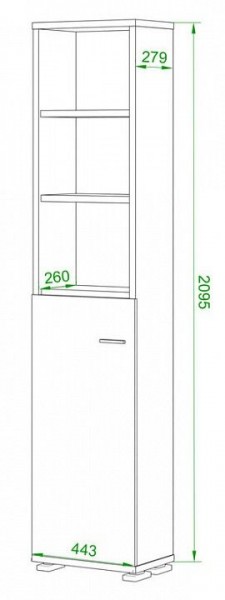 Стеллаж комбинированный Домино нельсон ПУ-20-2 в Краснокамске - krasnokamsk.mebel24.online | фото 2