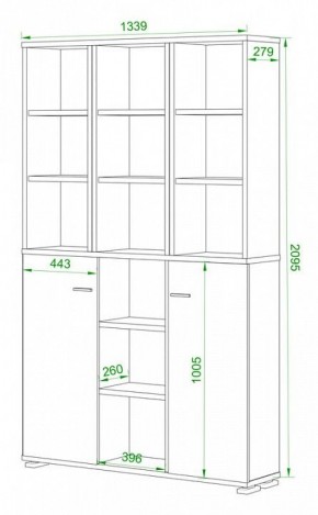 Стеллаж комбинированный Домино нельсон ПУ-40-6 в Краснокамске - krasnokamsk.mebel24.online | фото 2