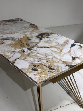 Стол ACERRA NEW 160 GLOSS GRAND JADE SOLID CERAMIC/ каркас цвета шампань, ®DISAUR в Краснокамске - krasnokamsk.mebel24.online | фото 5