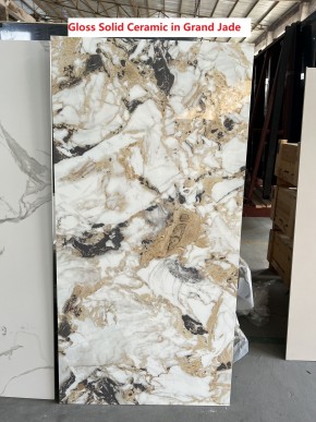 Стол ACERRA NEW 160 GLOSS GRAND JADE SOLID CERAMIC/ каркас цвета шампань, ®DISAUR в Краснокамске - krasnokamsk.mebel24.online | фото 6