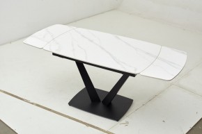 Стол ALATRI 120 MATT WHITE MARBLE SOLID CERAMIC / BLACK, ®DISAUR в Краснокамске - krasnokamsk.mebel24.online | фото 1