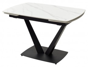 Стол ALATRI 120 MATT WHITE MARBLE SOLID CERAMIC / BLACK, ®DISAUR в Краснокамске - krasnokamsk.mebel24.online | фото 2