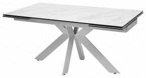 Стол BELLUNO 160 MARBLES KL-99 Белый мрамор матовый, итальянская керамика/ белый каркас, ®DISAUR в Краснокамске - krasnokamsk.mebel24.online | фото 2