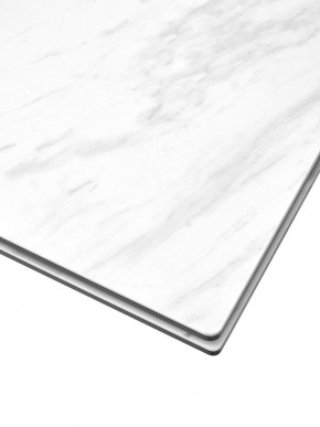 Стол BELLUNO 160 MARBLES KL-99 Белый мрамор матовый, итальянская керамика/ белый каркас, ®DISAUR в Краснокамске - krasnokamsk.mebel24.online | фото 4